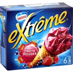 Nestle 720Ml 6 Cones Extreme Fruits Rouges 396G