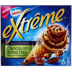 Nestle 720Ml 6 Cones Extreme Chocolat/Noisette 396G