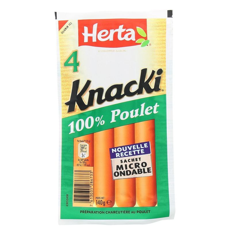Herta Knacki Poulet X4P 140Gr