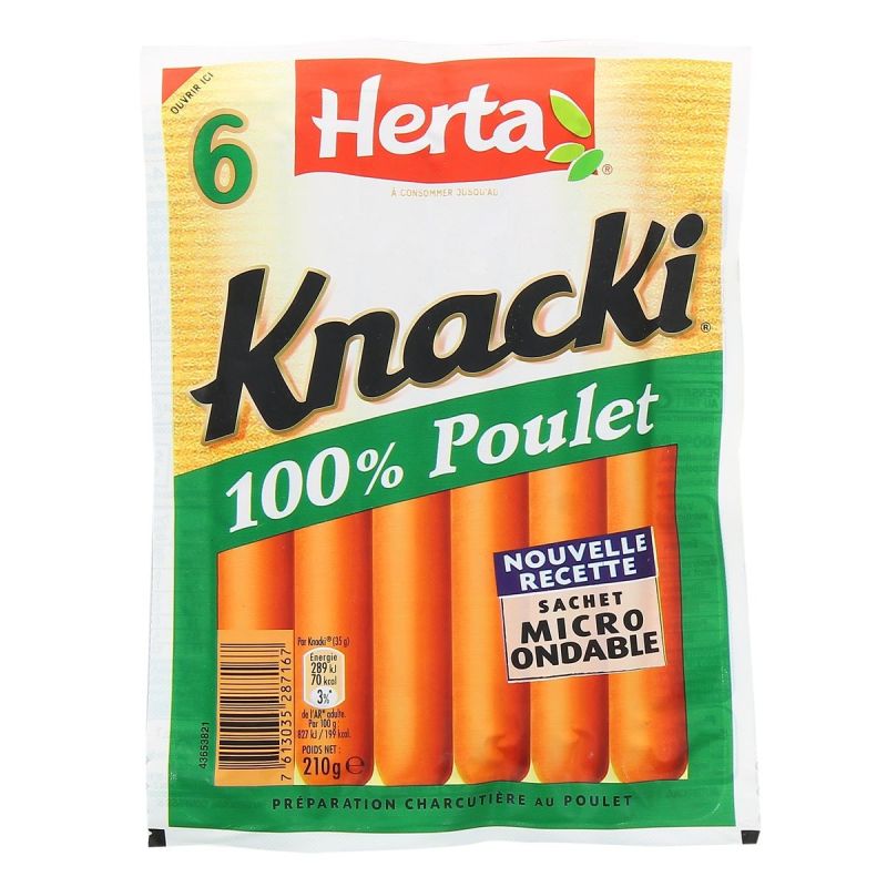 Herta 210G Knacki Poulet 6 P