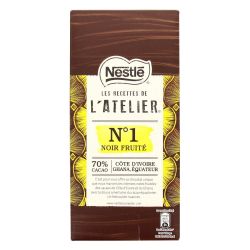 Nestlé Chocolat Noir Fruité Les Recettes De L'Atelier 70% : La Tablette 100 G