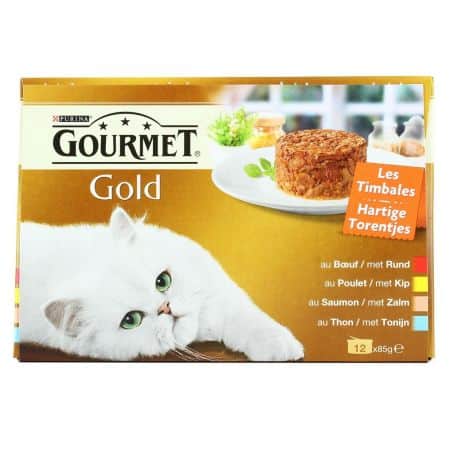 Gourmet Les Timbales : Bœuf, Poulet, Saumon, Thon 12X85G