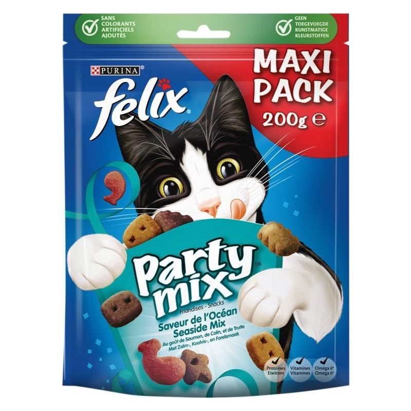 Felix Friandises Pour Chat Saveur De L'Océan Saumon, Colin Et Truite : Le Sachet 200G