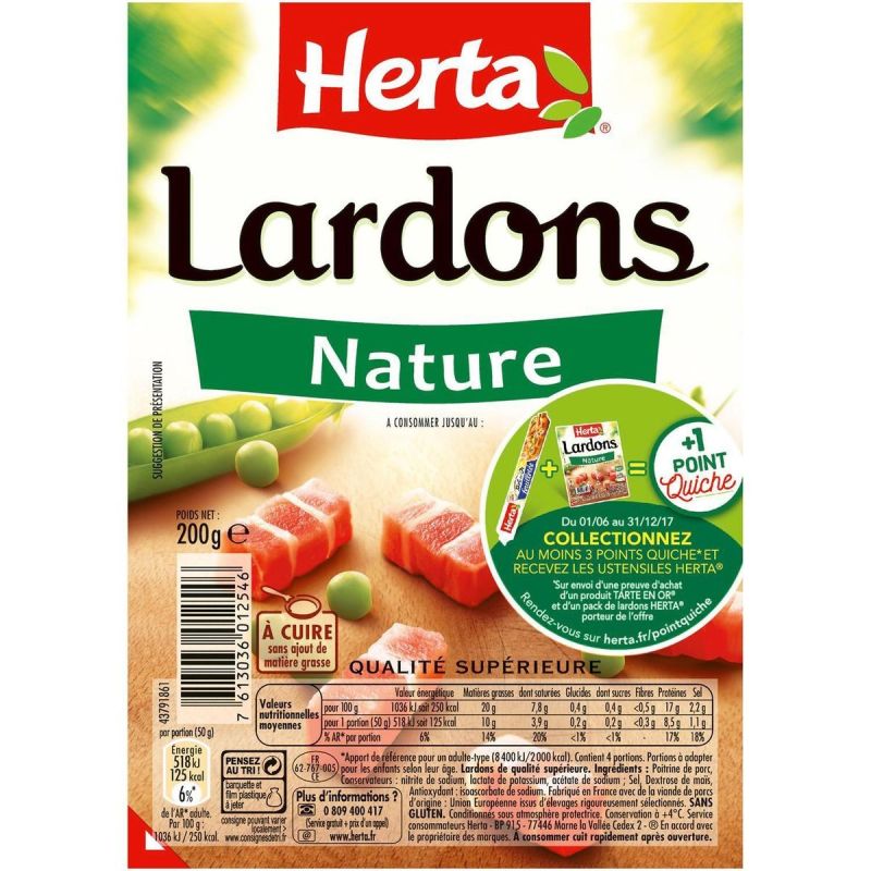 Herta Lardons Nature 200G