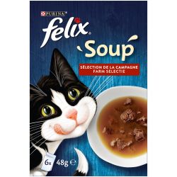 Felix Soupe Pour Chat Adulte : La Boite De 6 Sachets 48G