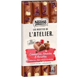 Nestlé Chocolat Lait Cranberrie Amande Les Recettes De L'Atelier : La Tablette 170 G