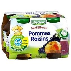 Bledina Mini Biberon Pomme Raisin 4X12,5Cl