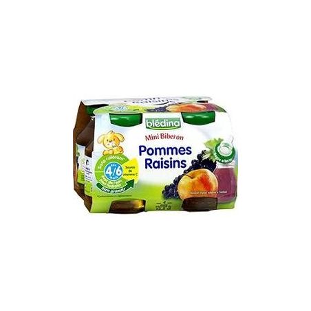 Bledina Mini Biberon Pomme Raisin 4X12,5Cl