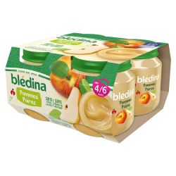 Blédina Pots Pommes Poires De 4/6 À 36 Mois Pack 130 G X 4 - 520