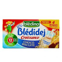 Bledina Blédina Lait Et Céréales Bébé Dès 12 Mois, Choco Biscuité Les 4 Briques De 250 Ml