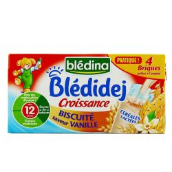 Blédina Lait Et Céréales Bébé Blédidej Dès 12 Mois, Biscuité Vanille : Les 4 Briques De 250 Ml