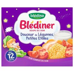 Bledina Douceur Légumes Petites Étoiles 12Mois Blédiner 2X250Ml