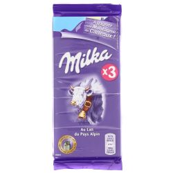 Milka Chocolat Au Lait : Les 3 Tablettes De 100G - 300G