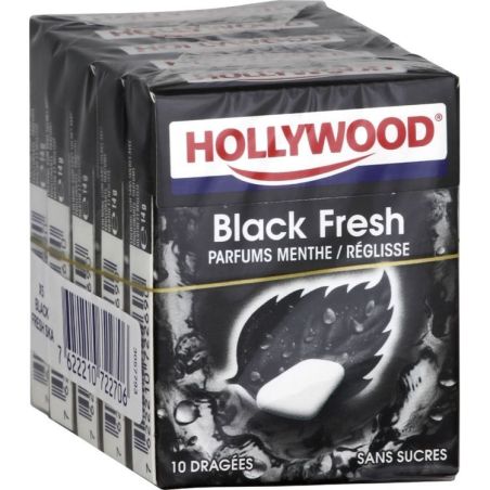 Hollywood Hwd Gum Black Fresh X10D 70G