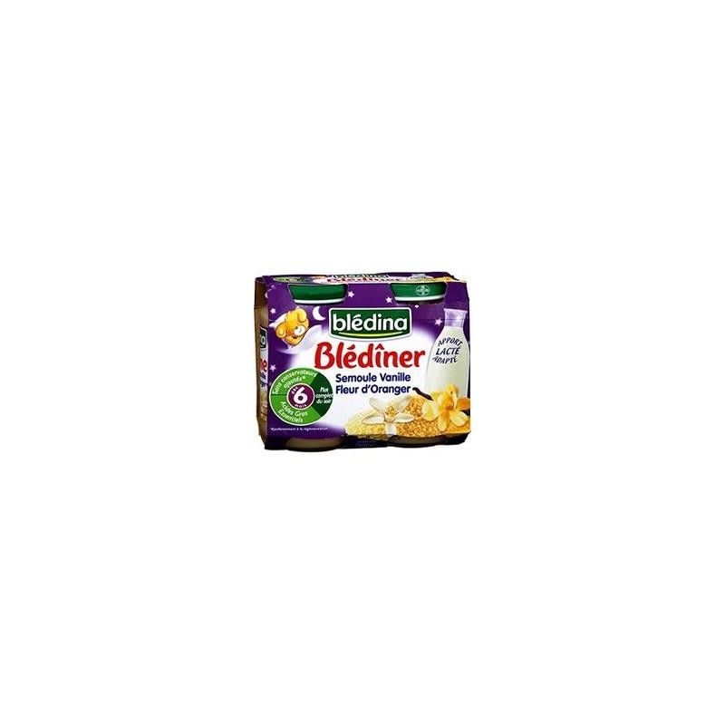 Blédina Petits Pots Bébé Blédiner Dès 6 Mois, Semoule Vanille : Les 2 De 200 G