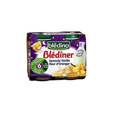 Blédina Petits Pots Bébé Blédiner Dès 6 Mois, Semoule Vanille : Les 2 De 200 G