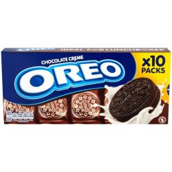 Oreo Chocolate Creme Sandwich Biscuit 10 Snack Packs 220G