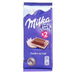 Milka Tablette De Chocolat Au Lait Tendre : Les 2 Tablettes 100G - 200G