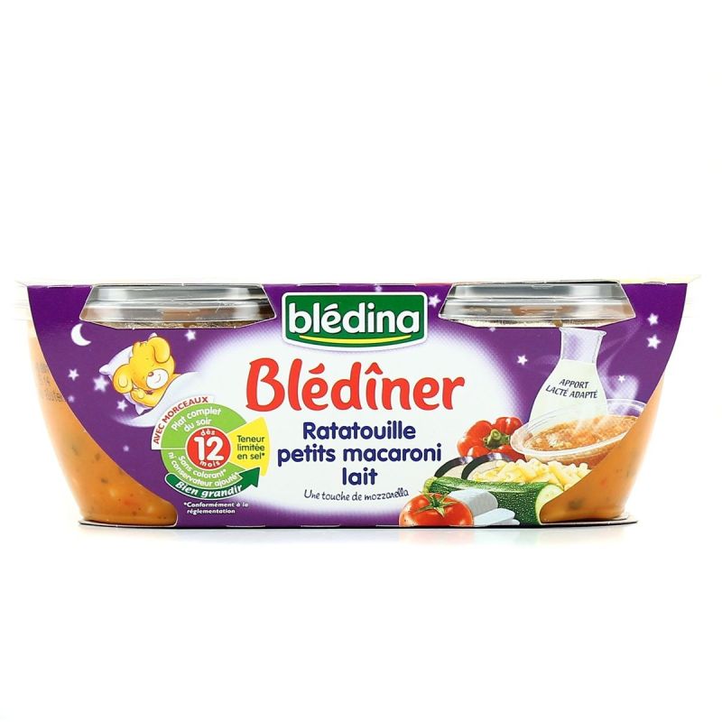 Blédina Plats Bébé Dès 12 Mois, Ratatouille Macaroni Blédîner : Les 2 Bols De 200 G