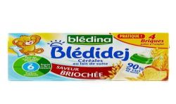 Blédina Lait Et Céréales Bébé Blédidej Dès 6 Mois, Briochée : Les 4 Briques De 250 Ml