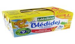 Blédina Lait Et Céréales Bébé Blédidej Dès 9 Mois Madeleine : Les 4 Briques De 250 Ml