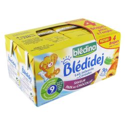 Blédina Lait Et Céréales Bébé Blédidej Dès 9 Mois, Pain Au Chocolat : Les 4 Briques De 250 Ml