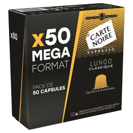 Carte Noire Café Capsules Espresso Lungo Classique : La Boite De 50