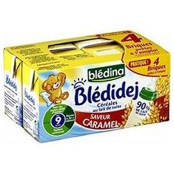 Blédina Lait Et Céréales Bébé Blédidej Dès 9 Mois, Caramel : Les 4 Briques De 250 Ml