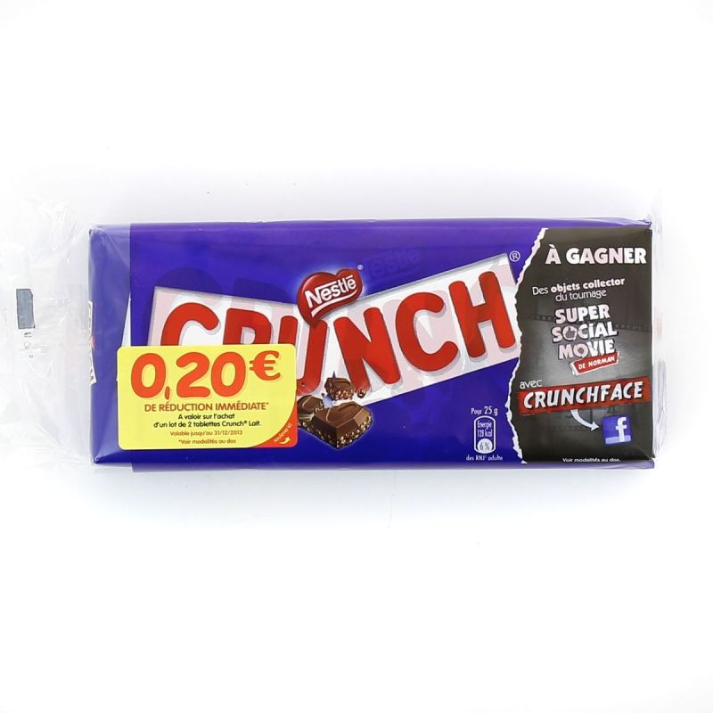 Nestlé Chocolat Au Lait Et Céréales Crunch : Les 2 Tablettes De 100 G