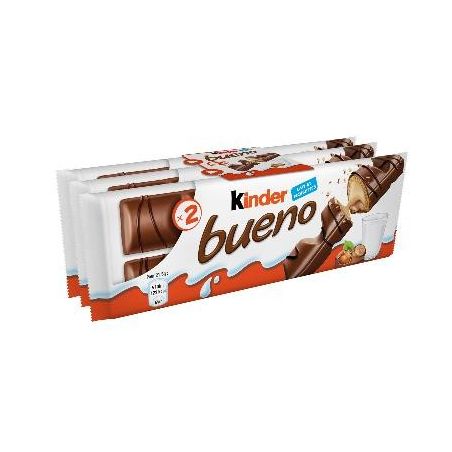 Kinder Bueno Barres Chocolatées Lait Noisettes : Les 3 Sachets De 2 - 129G
