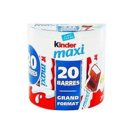 Kinder Barres Chocolatées Maxi : La Boite De 20 - 420G