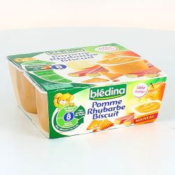 Bledina Pack 4X100G Pomme Rhubarbe Biscuit