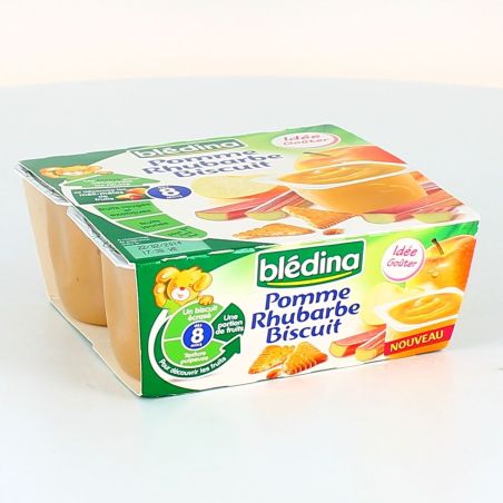 Bledina Pack 4X100G Pomme Rhubarbe Biscuit