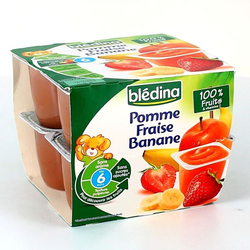 Bledina Pack 8X100G Pomme/Fraise/Banane