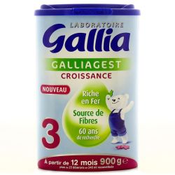 Gallia Lait Bébé En Poudre Galliagest À Partir De 12 Mois : La Boite 900 G