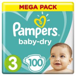 Pampers Couches Taille 3, 6-10 Kg Baby Dry : Le Paquet De 100