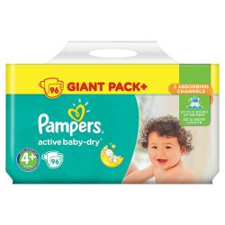 Pampers Active Baby-Dry Mega Cube Mini 4+ (9-16 Kg) 96 Nappies