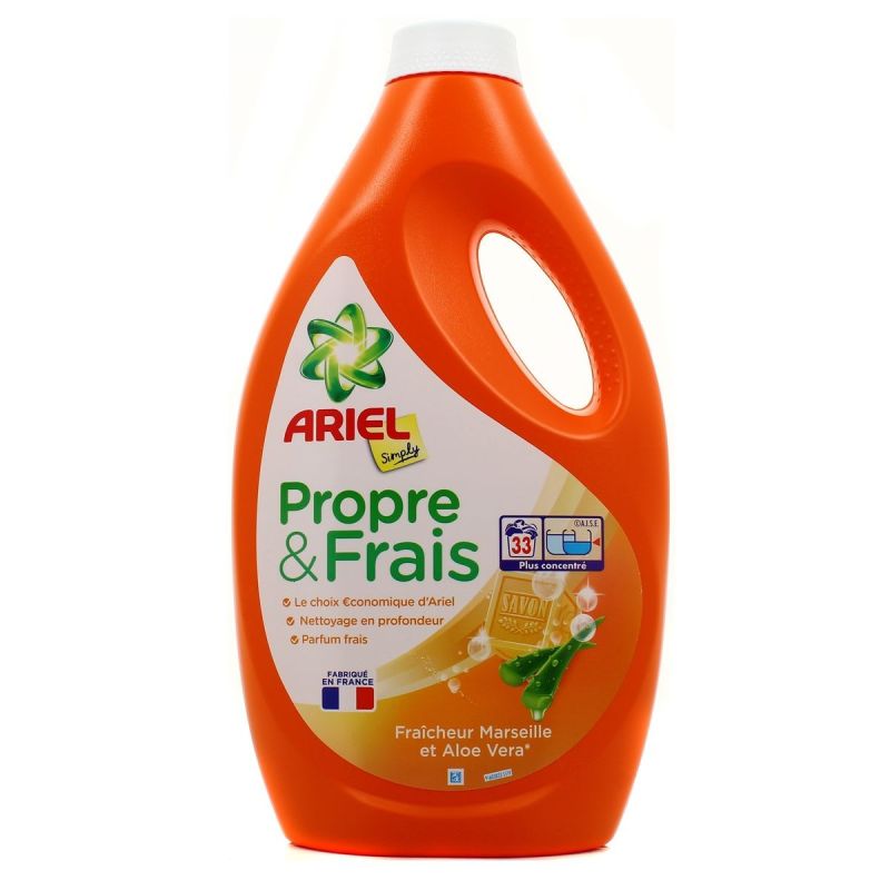 Ariel Lessive Liquide Simply Propre & Frais : Le Bidon D'1,8 L