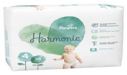 Pampers Couches Taille 4 : 9-14 Kg Harmonie Le Paquet De 28