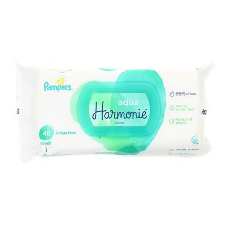 Pampers Lingettes Bébé Aqua Harmonie : Le Paquet De 48