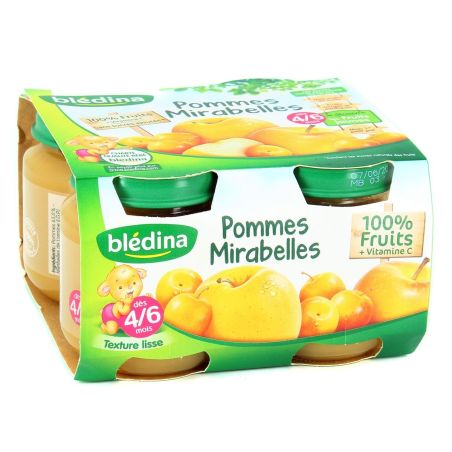 Bledina Pack 4X130G Pot Pomme Mirabelle