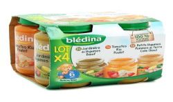 Blédina Petits Pots Bébé Dès 6 Mois, Assortiment : Les 4 De 200G