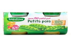 Blédina Petits Pots Bébé Dès 4/6 Mois, Pois : Les 2 De 130 G