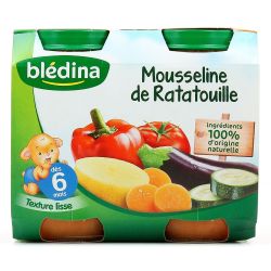 Blédina Petits Pots Bébé Dès 8 Mois, Mousseline Ratatouille : Les 2 De 200 G