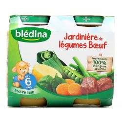 Bledina Blédina Petits Pots Bébé Dès 6 Mois, Légumes Bœuf Les 2 De 200 G