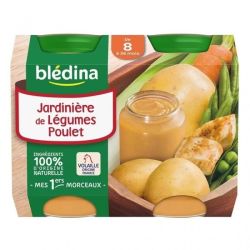 Blédina Petits Pots Jardinière De Légumes Poulet Dès 8 Mois Pack 200 G X 2 - 400