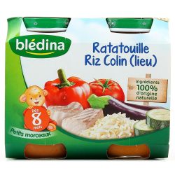 Blédina Petits Pots Bébé Dès 8 Mois, Ratatouille Riz Colin : Les 2 De 200 G