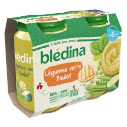 Bledina Blédina Petits Pots Légumes Verts Poulet Dès 6 Mois Pack De 200 G X 2 - 400