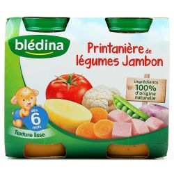 Blédina Petits Pots Bébé Dès 6 Mois, Légumes Jambon : Les 2 De 200G