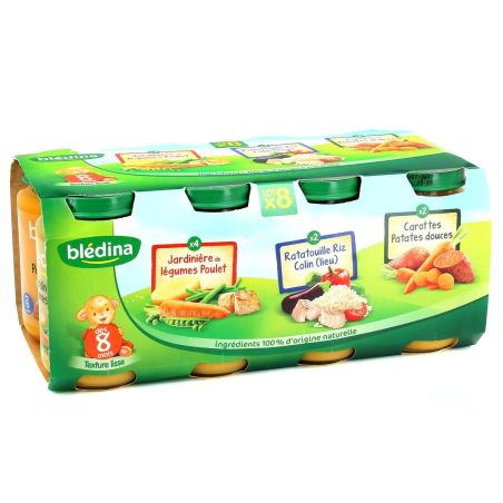 Blédina Petits Pots Bébé Dès 8 Mois, Assortiment : Les De 200 G